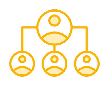 Basit Organizasyon hiyerarşisi simgesi, vektör illüstrasyonu