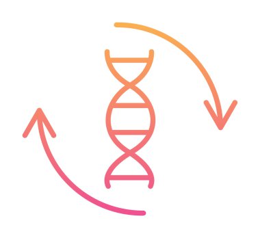 DNA ikon vektör çiziminin basit düz molekülü