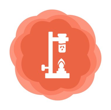 Bunsen brülörü doğrusal simgesi. Laboratuvar aracı. 