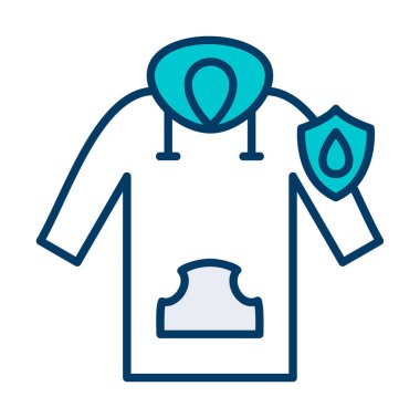 Su geçirmez kapüşonlu simge, vektör illüstrasyonu 