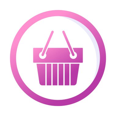 Alışveriş sepeti ikonu vektör illüstrasyonu 