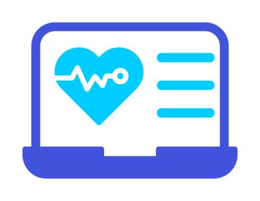 Dizüstü bilgisayardaki basit düz kalp atışı simgesi