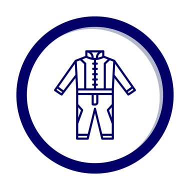 Race Suit web simgesi, vektör illüstrasyonu