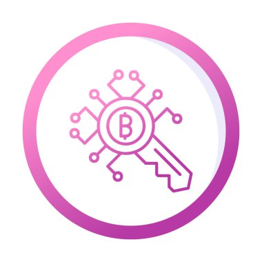 düz Şifreleme Anahtarı simgesi. vektör ince çizgi çizimi.