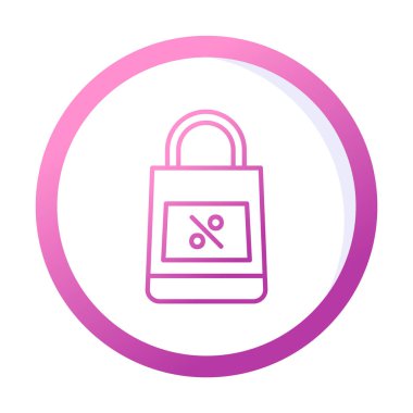 Alışveriş poşeti simgesi, vektör illüstrasyonu basit tasarım