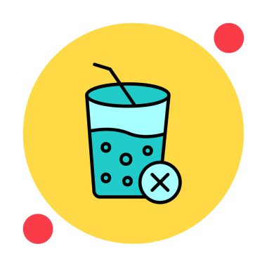 Meyve suyu işareti yok. Web simgesi basit illüstrasyon 