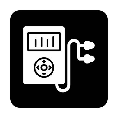 Kulaklık simgesi, vektör illüstrasyonlu Mp3 oynatıcı