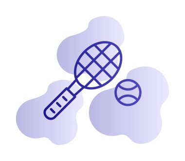 Tenis topu ve raket hattı biçim vektör tasarımı                  