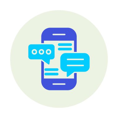 Basit akıllı telefon sohbet simgesi, vektör illüstrasyonu