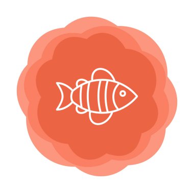 Basit yassı balık ikonu. vektör çizimi tasarımı.