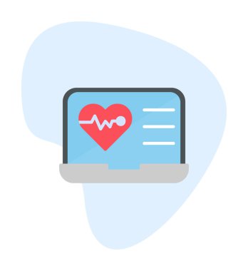 Dizüstü bilgisayardaki basit düz kalp atışı simgesi