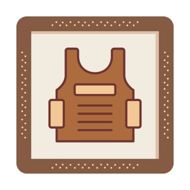 Kurşun geçirmez yelek ağ simgesi, vektör illüstrasyonu