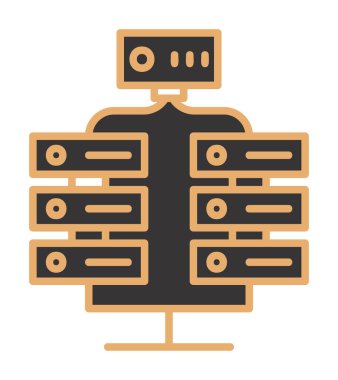 Ağ sunucu simgesinin vektör illüstrasyon tasarımı