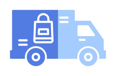 Teslimat kamyonu vektör simgesi modern basit illüstrasyon                        