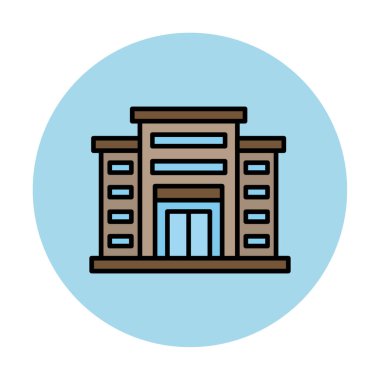 Alışveriş merkezi simgesi. Alışveriş merkezi oluşturma simgesi, vektör illüstrasyonu 