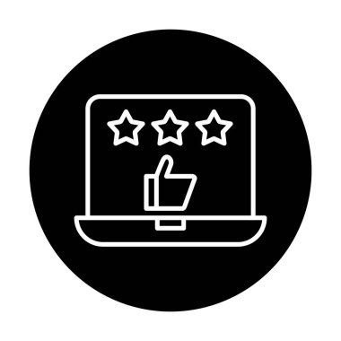 Geri besleme vektörü glifin düz simgesi. İyi İnceleme konsepti                    