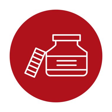 Mürekkep kavanozu simgesinin vektör çizimi 