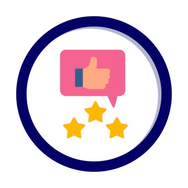  düz Review simge vektör illüstrasyon tasarımı
