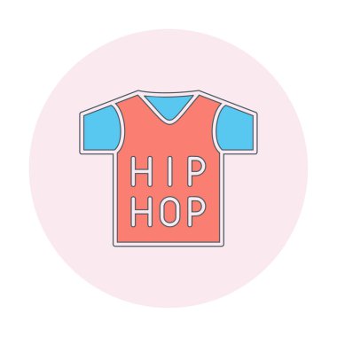 Hip hop metni ve vektör illüstrasyonlu tişört  