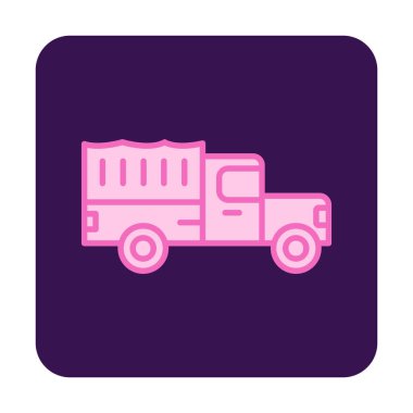 Askeri Kamyon ikonu vektör illüstrasyonu