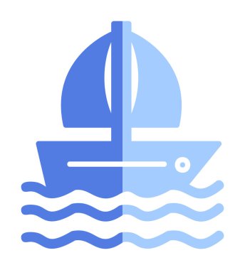 Basit tekne simgesi, vektör illüstrasyonu