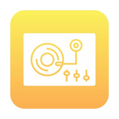 Basit vinil oynatıcı Turntable simgesi, vektör illüstrasyonu