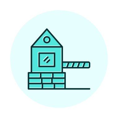 Askeri Bariyer simgesinin vektör çizimi 