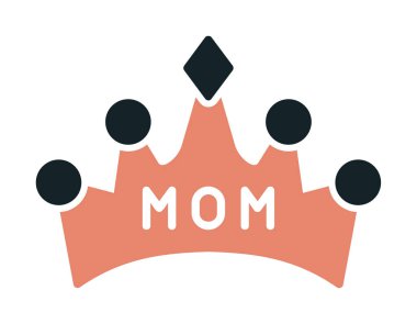 Anne tacı simgesi, vektör illüstrasyonu 