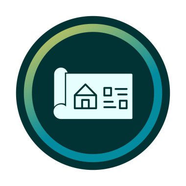 Ev Planı simgesi, vektör illüstrasyonu            