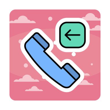 düz Gelen Arama Simgesi Vektör Çizimi Tasarımı