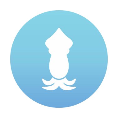 Beyaz arkaplanda mürekkep balığı vektörü simgesi 