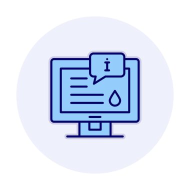 Bilgi vektörü illüstrasyonlu bilgisayar ekranı