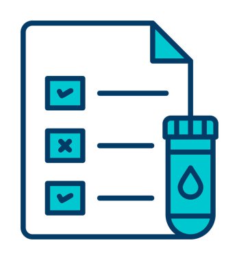 Tıbbi Test Raporu ikon vektör illüstrasyonu 