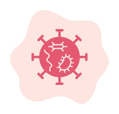 covid-19 parçacık işareti, vektör çizimi, virüs simgesi