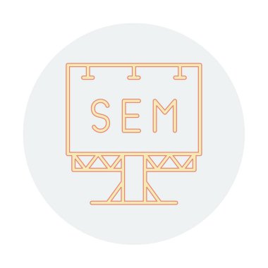 SEM ile Billboard simgesinin vektör illüstrasyonu  