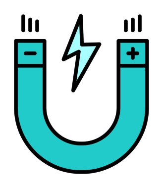 Mıknatıs düz simgesinin vektör çizimi 