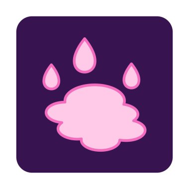 Su damlaları ve su birikintisi ikonu, veteriner illüstrasyonu 