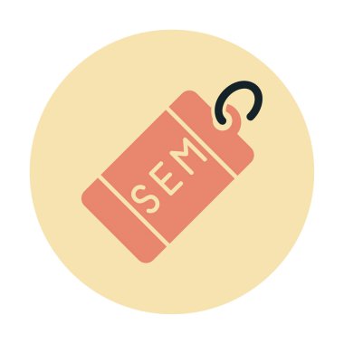 sem etiket simgesi, vektör illüstrasyonu  