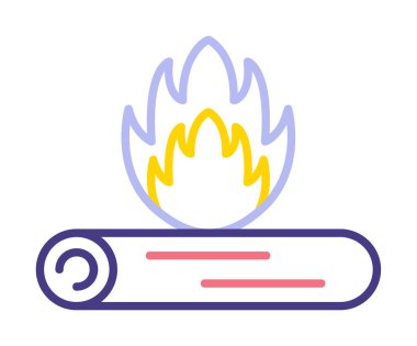 Basit düz ateş ikonu, illüstrasyon tasarımı