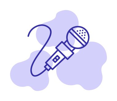 mikrofon web simge vektör çizim           