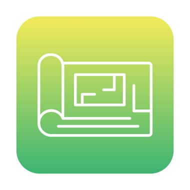 harita düz simgesi, vektör illüstrasyonu