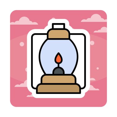 düz Fener simgesi vektör çizimi 