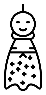 Teru Teru Bozu simgesi, vektör çizimi