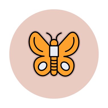 Kelebek Vektör Simgesi Düz Çizim 