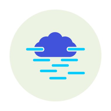 Sis ve bulut simgesi, hava sembolü, vektör illüstrasyonu   