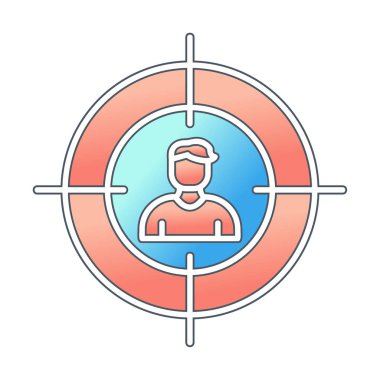 Hedef düz simge. Vektör illüstrasyonu