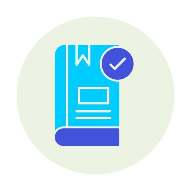  Kitap Denetimi İşaretleme simgesi, vektör illüstrasyonu   