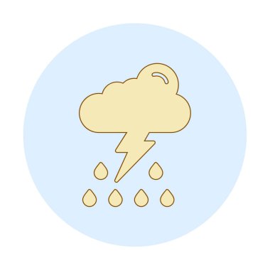 Basit Gök Gürültüsü hava ikonu vektör illüstrasyonu 