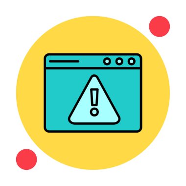 Basit Web Uyarı simgesi, vektör illüstrasyonu