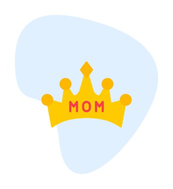 Anne tacı simgesi, vektör illüstrasyonu 